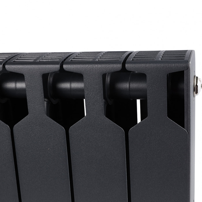 Биметаллический радиатор RIFAR SUPReMO VENTIL 350, 4 секций, нижнее правое подключение, черный