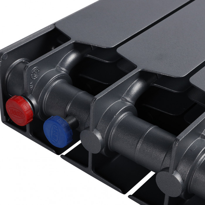 Биметаллический радиатор RIFAR SUPReMO VENTIL 350, 4 секций, нижнее правое подключение, черный