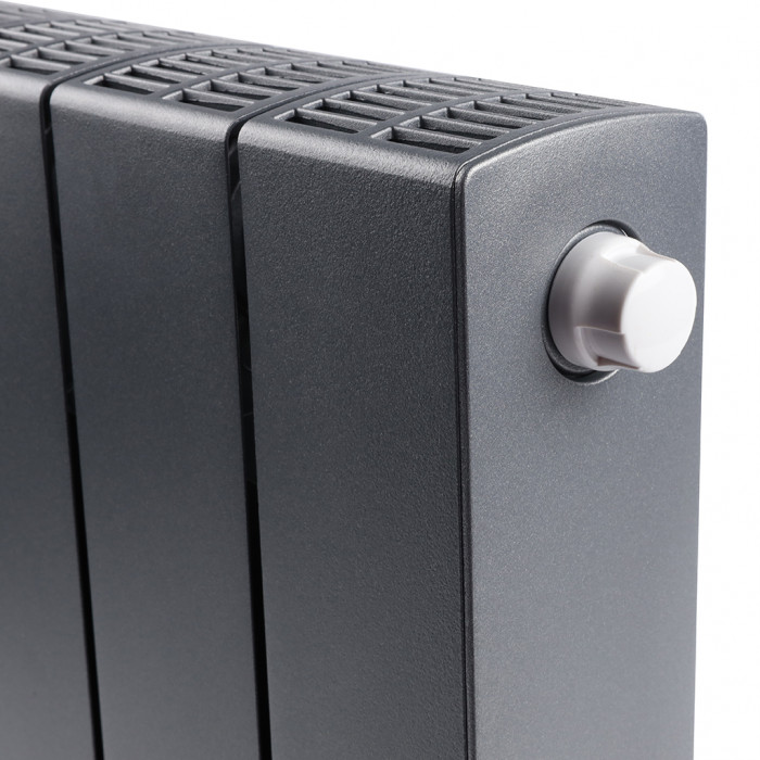 Биметаллический радиатор RIFAR SUPReMO VENTIL 350, 4 секций, нижнее правое подключение, черный