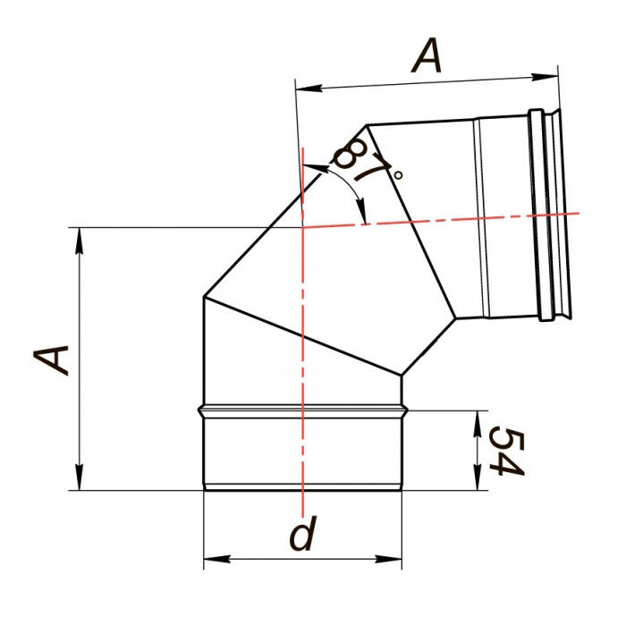 Отвод 87° D130, AISI 321 (Вулкан)