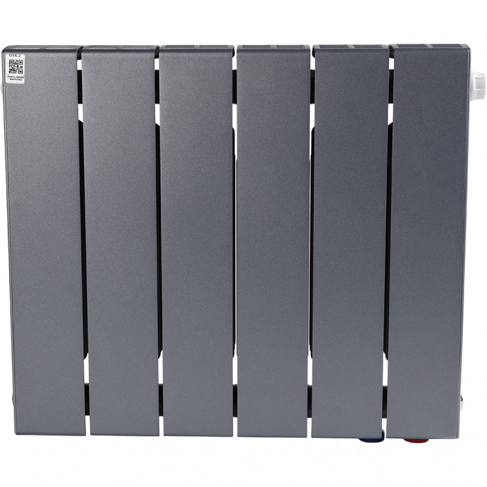 Биметаллический радиатор RIFAR SUPReMO VENTIL 350, 6 секций, нижнее правое подключение, черный