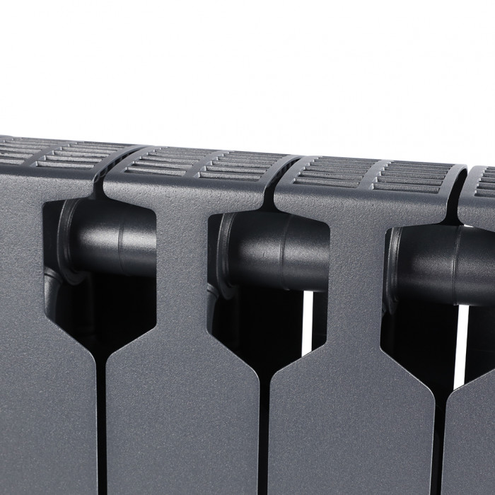 Биметаллический радиатор RIFAR SUPReMO VENTIL 350, 6 секций, нижнее правое подключение, черный