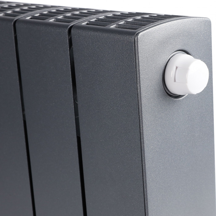 Биметаллический радиатор RIFAR SUPReMO VENTIL 350, 6 секций, нижнее правое подключение, черный