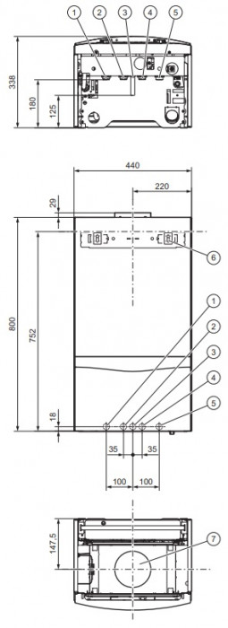 Настенный газовый котел Vaillant atmoTEC plus VUW 200/5-5 (H-RU/VE), атмосферный, двухконтурный