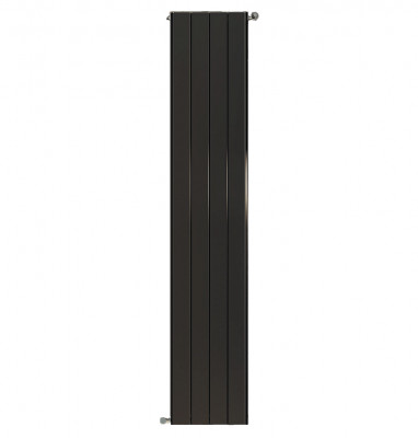 Алюминиевый радиатор STOUT Sebino 1800, 6 секций, Универсальное подключение, черный
