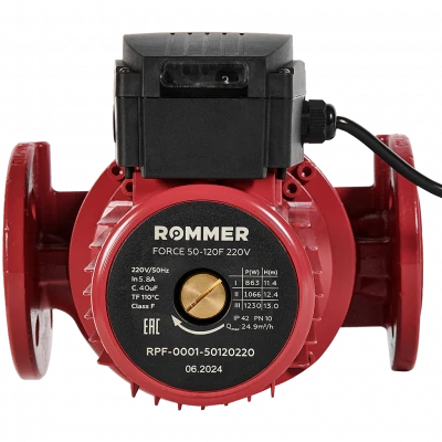 Насос циркуляционный фланцевый трехскоростной ROMMER 50-120F 220V