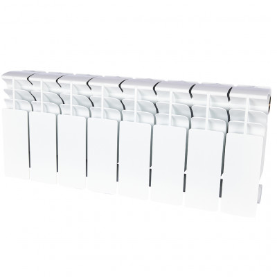 Биметаллический радиатор STOUT TITAN 200, 8 секций, боковое подключение, белый