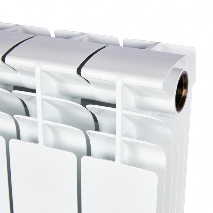 Биметаллический радиатор STOUT TITAN 200, 8 секций, боковое подключение, белый