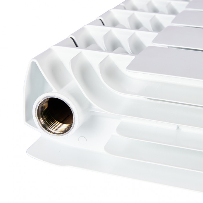 Биметаллический радиатор STOUT TITAN 200, 8 секций, боковое подключение, белый