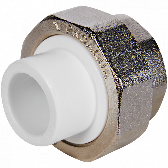 Pro Aqua PA20008 Pro Aqua d=20-1/2 PP-R Муфта комбинированная разъемная (американка) ВР Белая