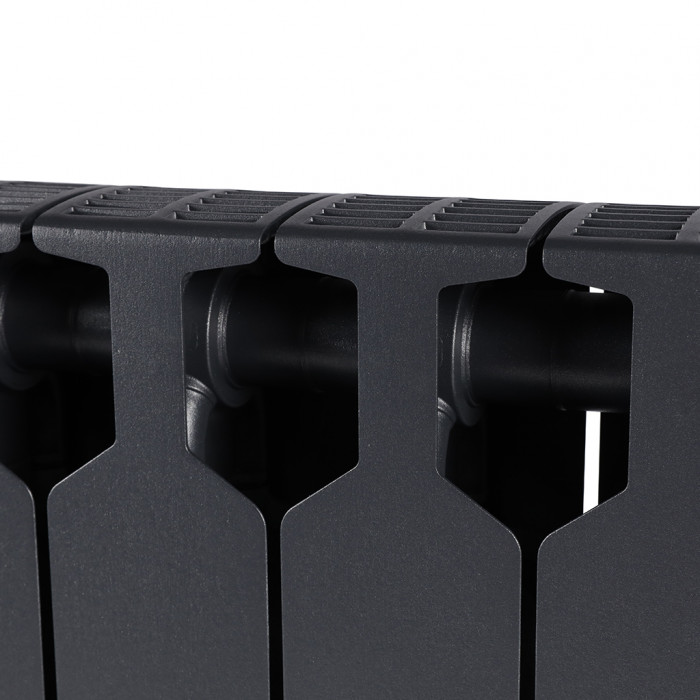 Биметаллический радиатор RIFAR SUPReMO 350, 8 секций, боковое подключение, черный