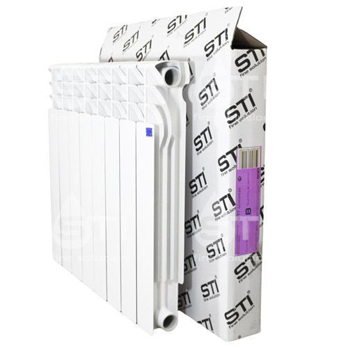 Биметаллический радиатор STI Bimetal 500/80, 8 секций, боковое подключение