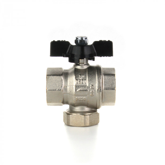 Кран шаровой с фильтром механической очистки 1/2" ВВ, ручка бабочка