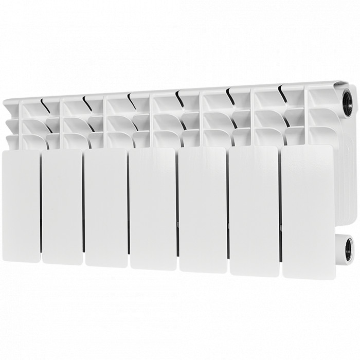 Биметаллический радиатор STOUT TITAN 200, 7 секций, боковое подключение, белый