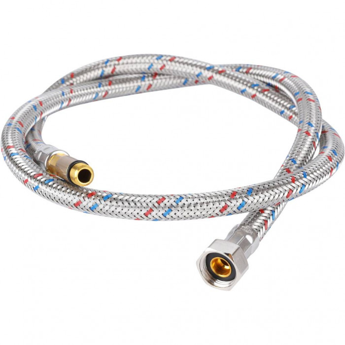 STOUT SHF-1035 Гибкая подводка для воды M 10 (35мм) х ВР 3/8,  длина 1000 мм