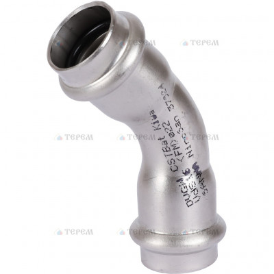 Sanha 9041 пресс-фит. нерж.сталь, отвод 45° ВПр-ВПр, 22