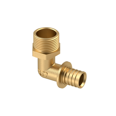 Угольник RTP аксиальный, латунь, наружная резьба,16х3/4&quot;, желтый