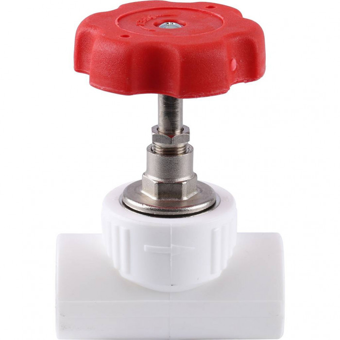 Вентиль Kalde d=25 для полипропиленовых труб под сварку (цвет белый)