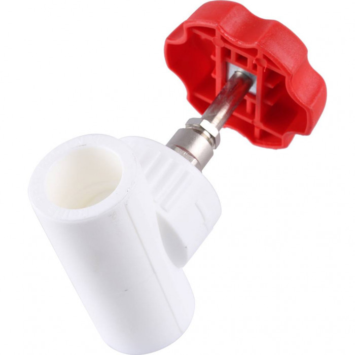 Вентиль Kalde d=25 для полипропиленовых труб под сварку (цвет белый)