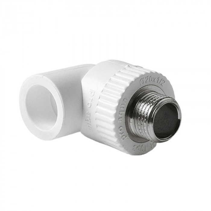 Pro Aqua PA27014P Pro Aqua d=25-3/4 PP-R Угольник комбинированный НР Белый