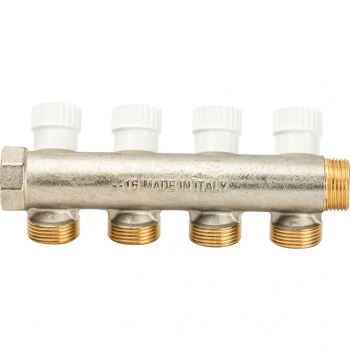 LUXOR CP 454 (G3/4xG3/4 EK) 4-х ходовой коллектор с перекрывающими кранами для медной и пластиковой трубы