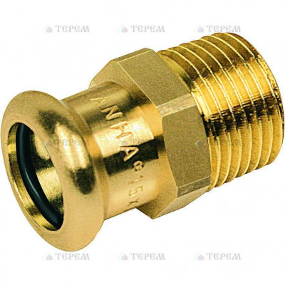 Sanha 8243G пресс-фитинг, бронза, ниппель переходной ВПр-НР 18x3/4 для медных труб прессовой