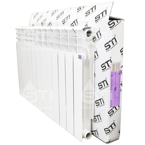 Биметаллический радиатор STI Bimetal 500/80, 12 секций, боковое подключение