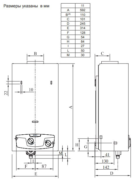 Газовая колонка Baxi SAG SIG-2 11p