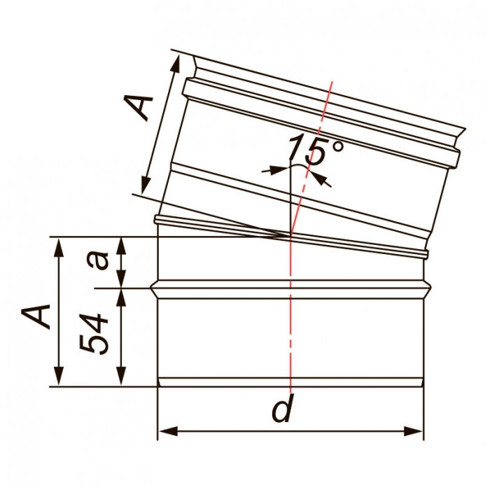 Отвод 15° D120, AISI 304 (Вулкан)