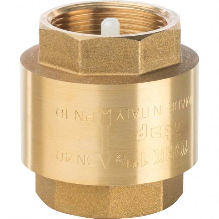 STOUT Клапан обратный пружинный муфтовый с пластиковым седлом 1 1/2"