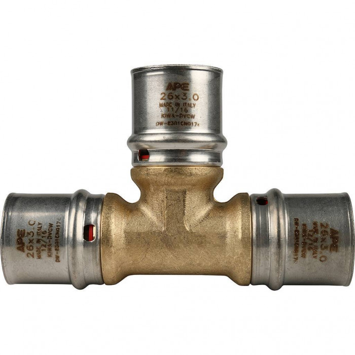 STOUT Тройник равнопроходный 26х26х26 для металлопластиковых труб прессовой