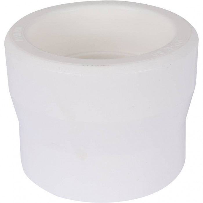 Kalde 110x90 Муфта переходная для полипропиленовых труб под сварку (цвет белый)