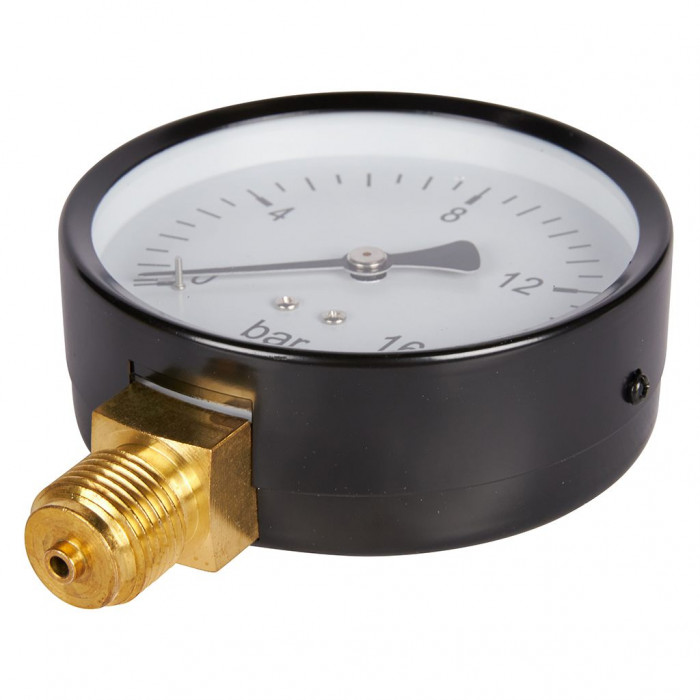 RIM-0010-101615 Манометр ROMMER радиальный. Корпус Dn 100 мм 1/2 , 0...16 бар, кл.2.5