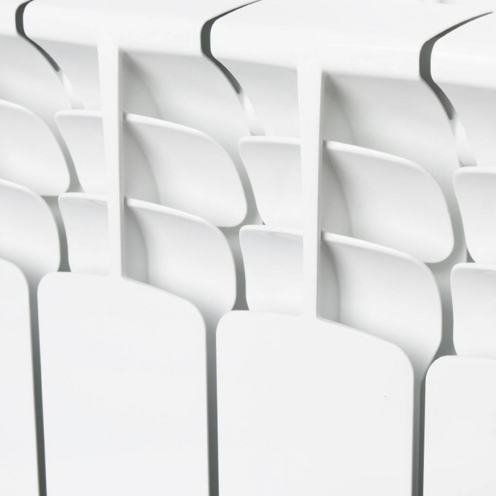 Биметаллический радиатор STOUT Space 350, 4 секций, боковое подключение, белый