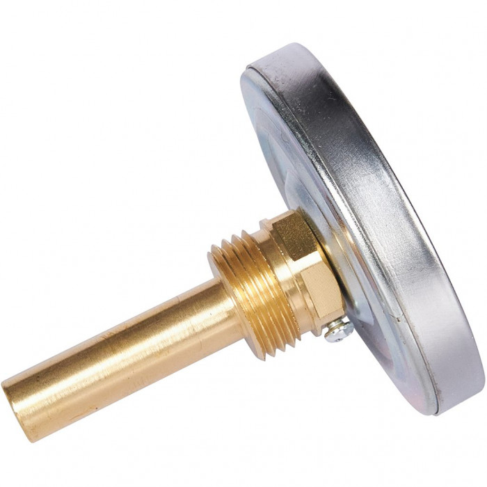 RIM-0001-635015 Термометр ROMMER биметаллический с погружной гильзой. Корпус Dn 63 мм, гильза 50 мм 1/2 , 0...120°С