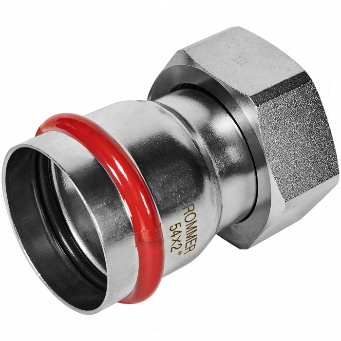 ROMMER RSS-0026-000542 ROMMER Переходник с накидной гайкой-ВР, 54х2, из нержавеющей стали прессовой