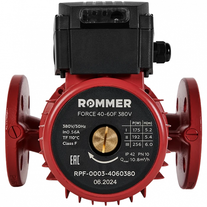 Насос циркуляционный фланцевый трехскоростной ROMMER RPF 40-60F 380V