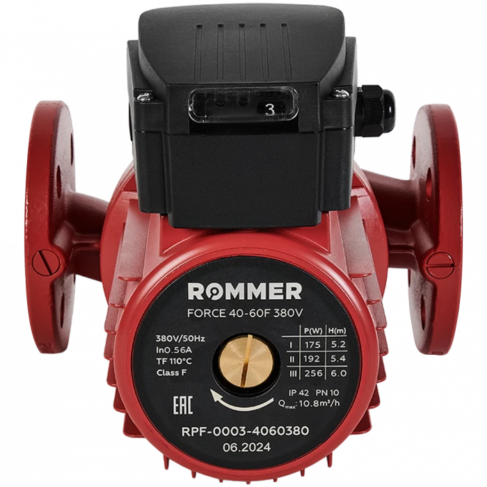 Насос циркуляционный фланцевый трехскоростной ROMMER RPF 40-60F 380V