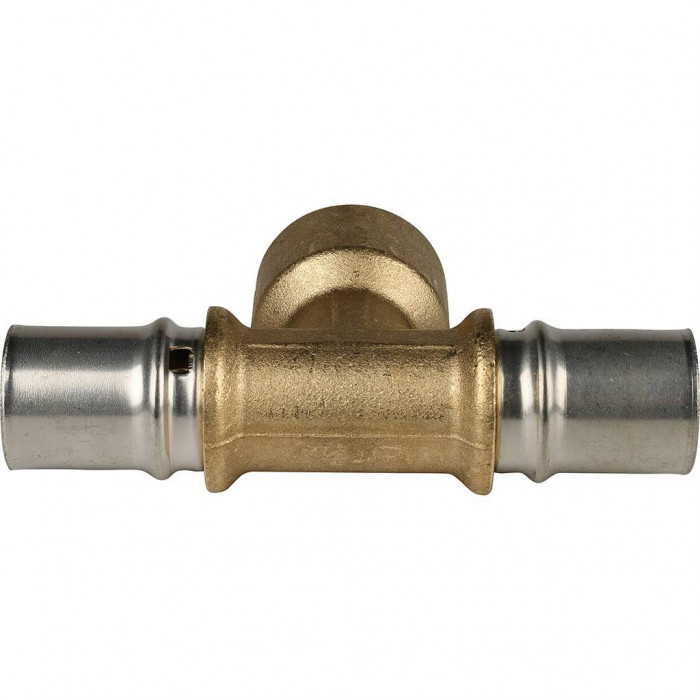 STOUT Тройник-переходник с внутренней резьбой 20х3/4 х20 для металлопластиковых труб прессовой