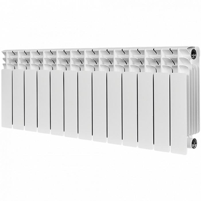 Биметаллический радиатор STOUT TITAN 350, 13 секций, боковое подключение, белый