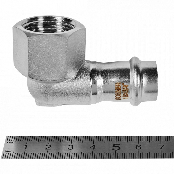 ROMMER RSS-0009-001834 ROMMER Угольник-переходник-ВР, 18х3/4, из нержавеющей стали прессовой