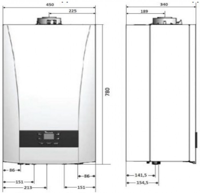 Настенный газовый котел Baxi ECO Nova ECO Nova 10F, турбированный, двухконтурный