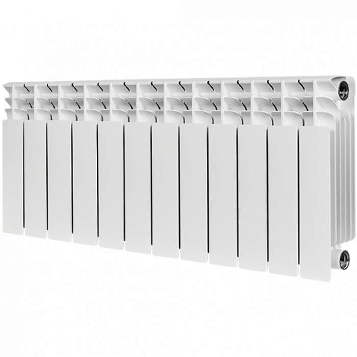 Биметаллический радиатор STOUT TITAN 350, 12 секций, боковое подключение, белый
