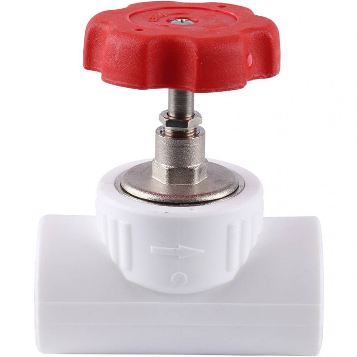 Вентиль Kalde d=32 для полипропиленовых труб под сварку (цвет белый)