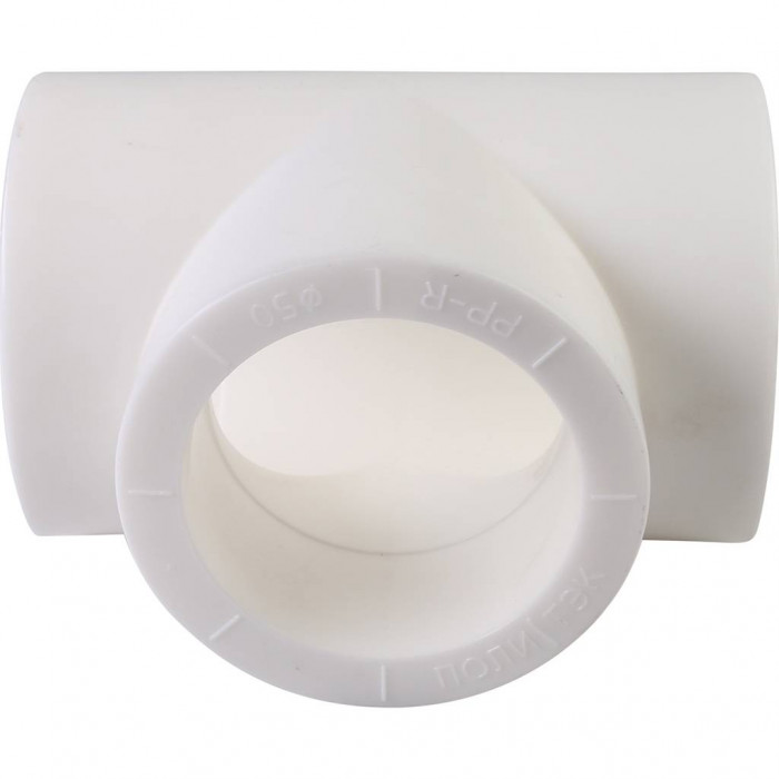 Политэк d=50 Тройник для полипропиленовых труб под сварку (цвет белый)