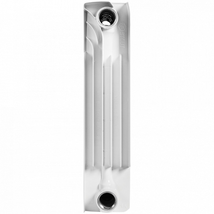 Биметаллический радиатор STOUT Space 350, 6 секций, боковое подключение, белый