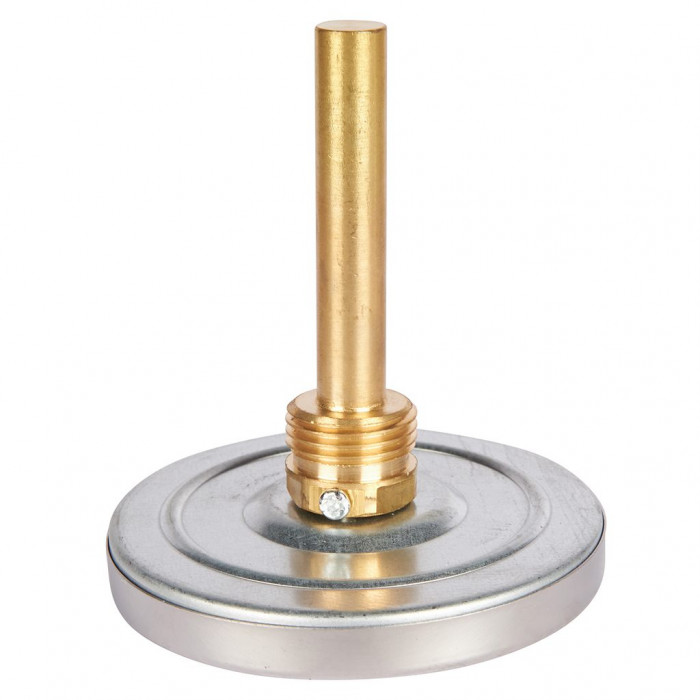 RIM-0001-807515 Термометр ROMMER биметаллический с погружной гильзой. Корпус Dn 80 мм, гильза 75 мм 1/2 , 0...120°С