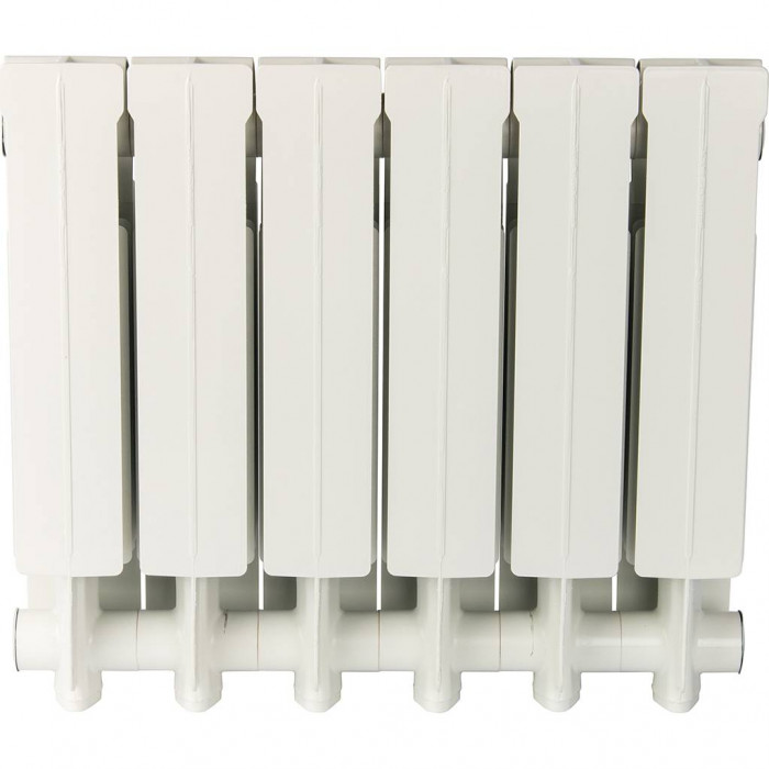 Алюминиевый радиатор Global VOX- R 350, 6 секций, боковое подключение, белый