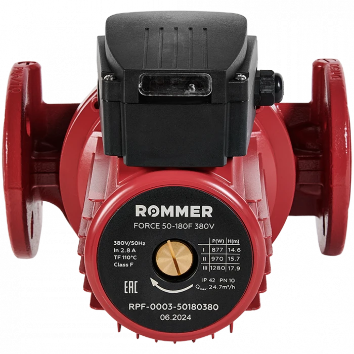 Насос циркуляционный фланцевый трехскоростной ROMMER RPF 50-180F 380V