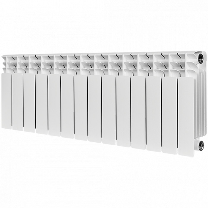 Биметаллический радиатор STOUT TITAN 350, 14 секций, боковое подключение, белый